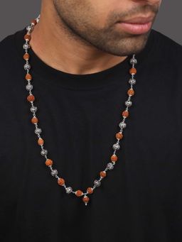 GIVA - Men 925 Oxidised Silver Rudraksha Necklace