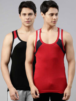 Dixcy Scott - Mens Trendy Gym Vest Body Fit Solid Innerwear (pack Of 2)