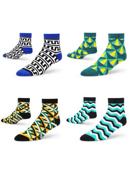 Dynamocks - Men & Women Ankle Length Socks - Free Size - Pack of 4 Pairs