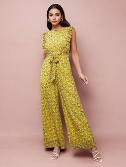 Miss Chase - Women's Multi-Color Round Neck Jumpsuit