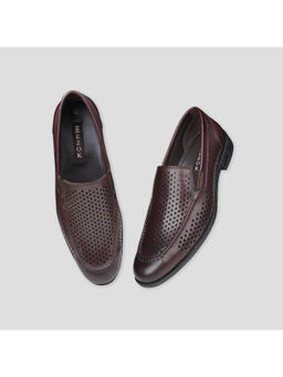 EZOK - Brown Formal Leather Loafers for Men