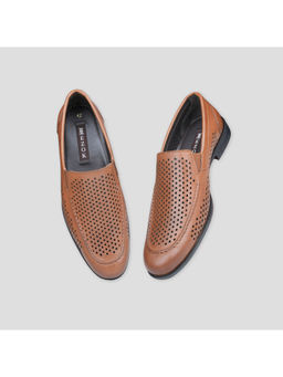 EZOK - Tan Formal Leather Loafers for Men