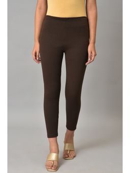 Elleven - Brown Knitted Solid Leggings