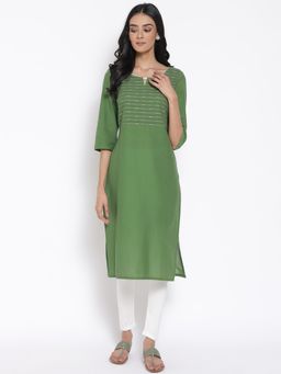 Aurelia - Green Casual Kurta & Tights (Set of 2)