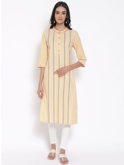 Aurelia - Orange Printed Kurta & Tights (Set of 2)