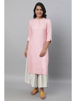 Aurelia - Baby Pink Solid Kurta & Palazzo (Set of 2)