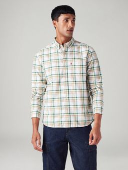 Levi's - White Men's Checkered Slim Fit Oxford Shirt