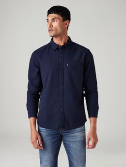 Levi's - Navy Blue Men's Textured Slim Fit Shirt