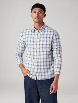 Levi's - White Men's Checkered Slim Fit Linen Shirt