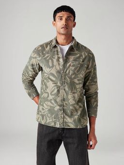 Levi's - Olive Men's Abstract Slim Fit Corduroy Shirt