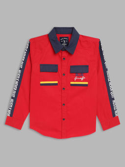 Blue Giraffe - Boys Red Printed Shirt