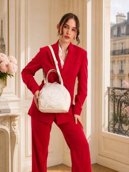 Caprese - White Solid Faux Leather Handbag (Medium)