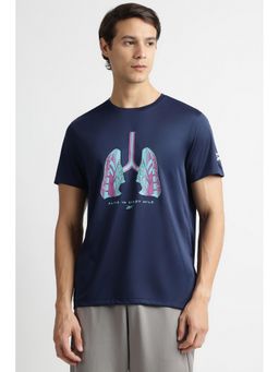 Reebok - Navy Blue Round Neck Men T Shirt
