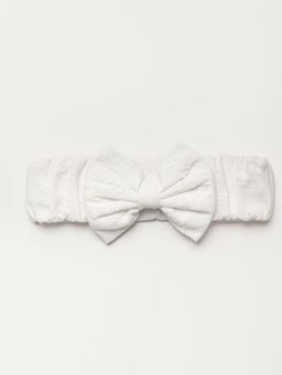 EARLY SUNDAY - White Baby's Bow Headband