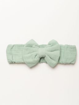 EARLY SUNDAY - Mint Double Gauze Baby's Bow Green Headband