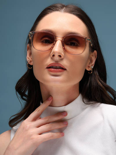 Brown & Pink Wayfarer Sunglasses-A3046MG3181
