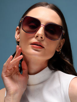 Voyage - Grey Square Polarized Sunglasses for Women - 8208PMG4250