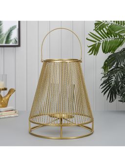 HomeTown - Apollo Iron and Glass Thread Dome Lantern 34x38 cm in Gold