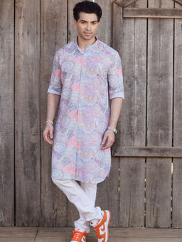 SHIWAM ETHNIX - Mens Green Cotton Kurta with Pyjama