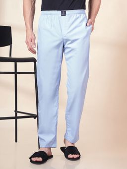 Urban Scottish - Blue Cotton Regular Fit Solid Pajama