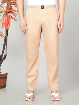 Urban Scottish - Beige Cotton Regular Fit Solid Pajama