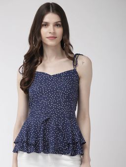 Twenty Dresses by Nykaa Fashion - Blue Picking On Polka Top