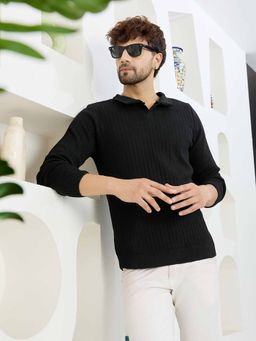 Kvetoo - Black Polo Collar Sweater