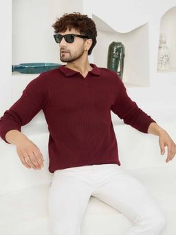 Kvetoo - Wine Polo Collar Sweater
