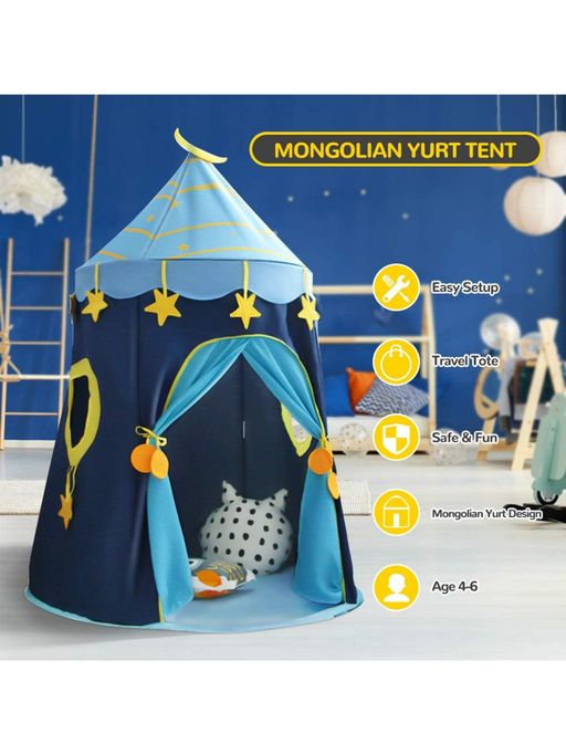 Buy Baby Moo Playtime Foldable Tent House Starry Night Blue Online