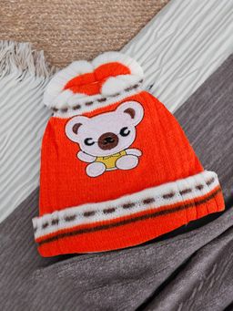 Baby Moo - Koala Breathable Beanie Warm Knitted Woollen Cap - Orange