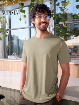 The Souled Store - Supima: Dune Beige Men T-Shirt