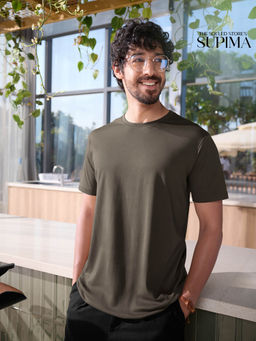 The Souled Store - Supima: Deep Brown T-Shirt