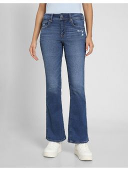 American Eagle - Women Blue Next Level Low-Rise Kick Bootcut Jean