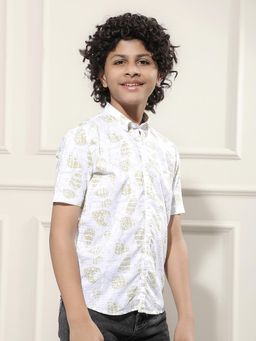 CRIMSOUNE CLUB - Boy White Printed Shirt