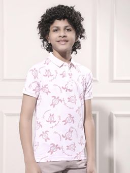 CRIMSOUNE CLUB - Boy Pink Printed Polo T-Shirt