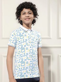CRIMSOUNE CLUB - Boy Printed White Polo T-Shirt