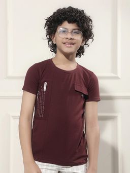 CRIMSOUNE CLUB - Boy Wine Typographic Print T-Shirt