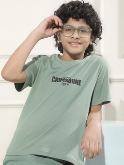CRIMSOUNE CLUB - Boy Green Solid T-Shirt