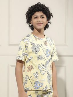CRIMSOUNE CLUB - Boy Yellow Graphic Print T-Shirt