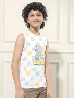 CRIMSOUNE CLUB - Boy White Graphic Print Sleeveless T-Shirt