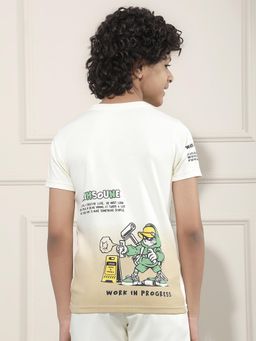 CRIMSOUNE CLUB - Boy Cream Graphic Print T-Shirt