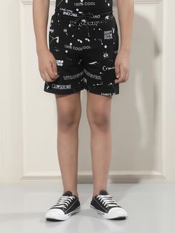 CRIMSOUNE CLUB - Boy Black Printed Shorts