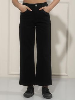 CRIMSOUNE CLUB - Girl Black Wide Leg Jeans