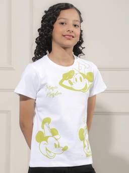 CRIMSOUNE CLUB - Girl Cartoon Print White T-Shirt