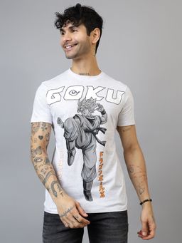 Free Authority - Official Dragon Ball Z Printed Regular Fit Grey T-shirt