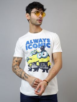 Free Authority - Official Minions Printed Regular Fit White T-shirt