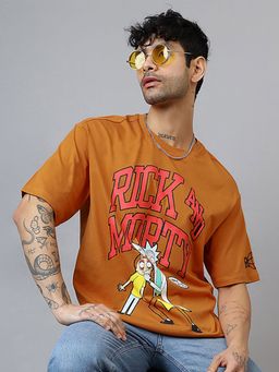 Free Authority - Official Rick and Morty Printed Oversized Orange T-shirt
