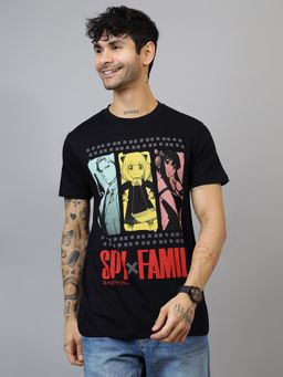 Free Authority - Official Spy X Family Printed Regular Fit Black T-shirt