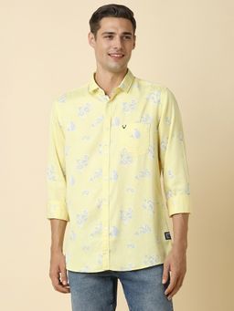 Allen Solly - Men Yellow Printed Full Sleeves Regular Fit Casual Shirt