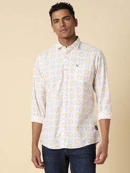 Allen Solly - Men White Printed Full Sleeves Regular Fit Casual Shirt